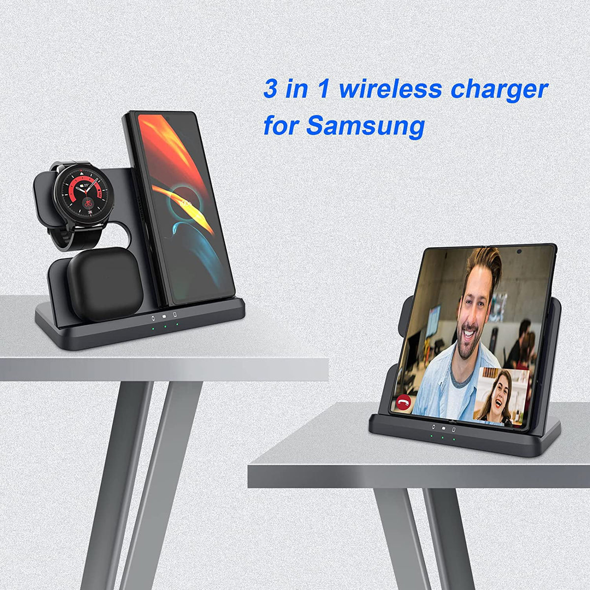 3 in 1 Wireless Charger Black C685933