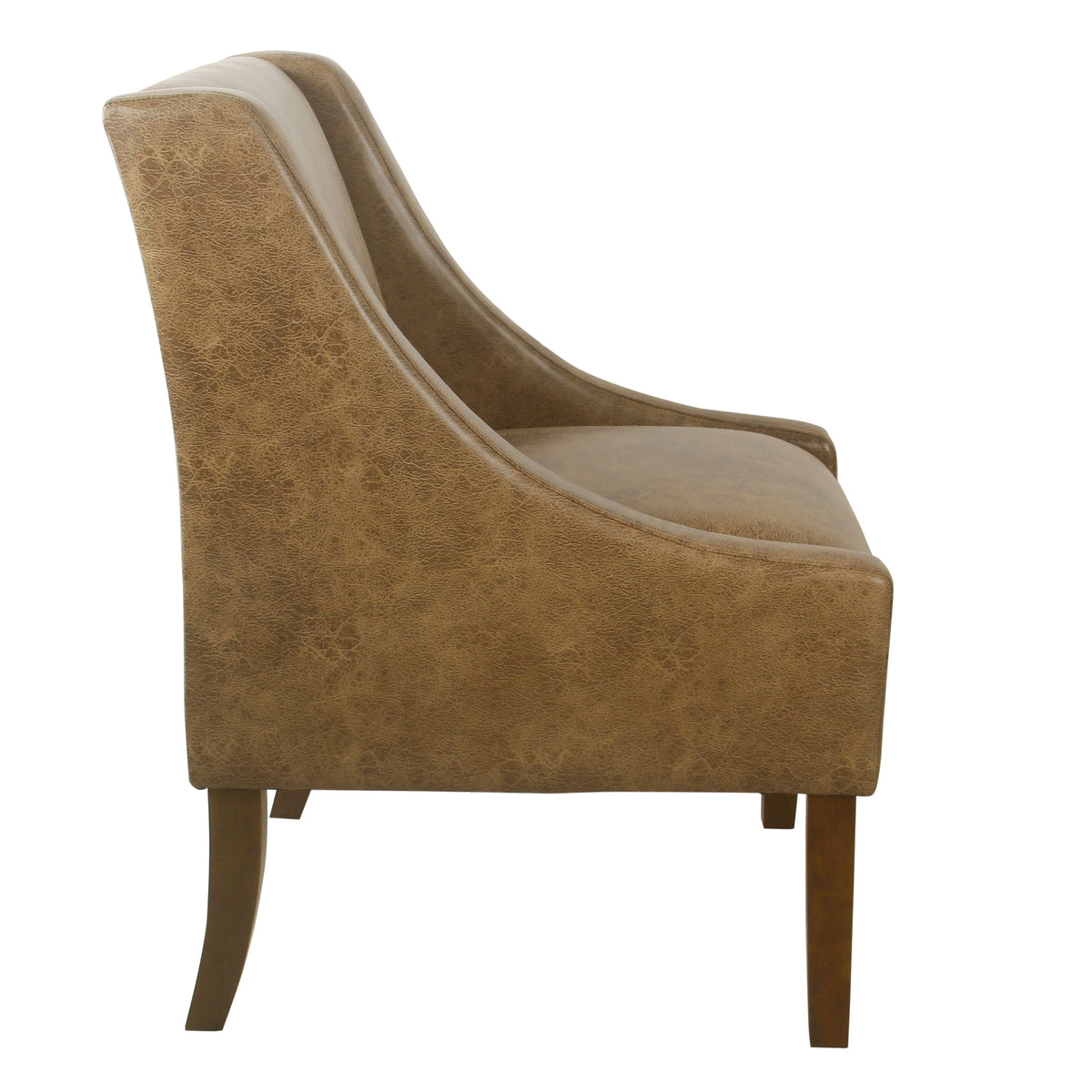 Distressed Brown Faux Leather Accent Chair Y6333