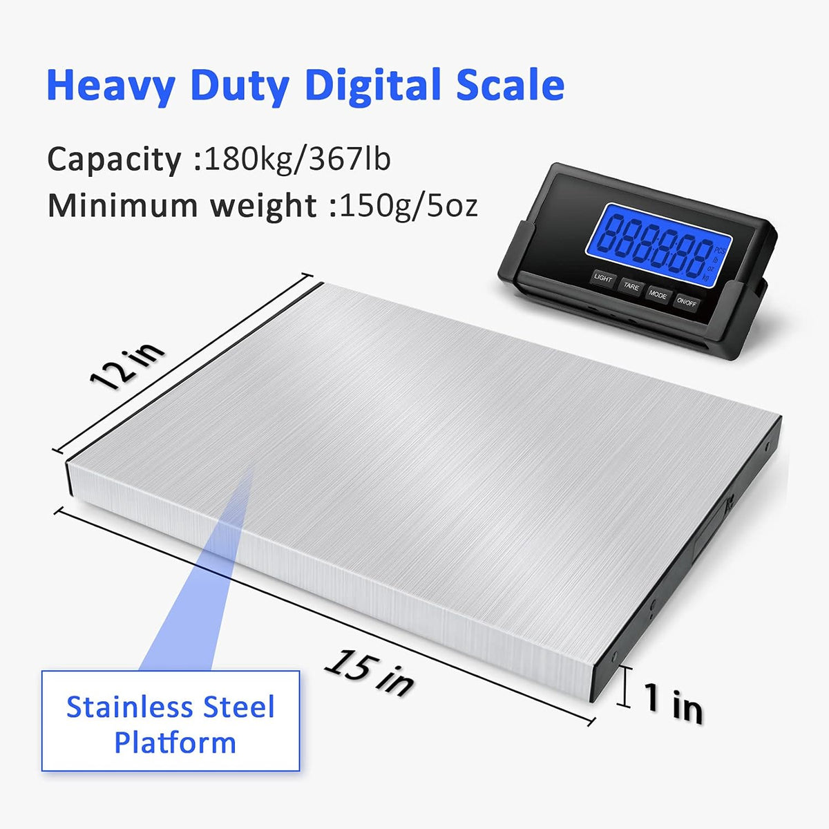 397lb Stainless Steel Digital Shipping Scale Pack of 2 Y60350