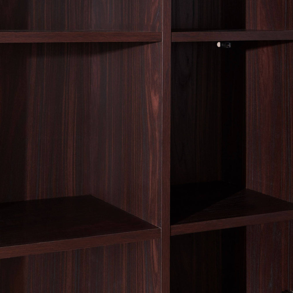 2-Piece Coffee Brown Desk and Bookcase B3959