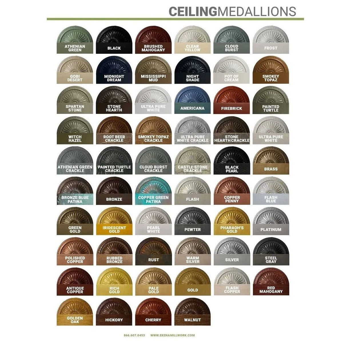 18x22W x 18x22H x 3 1/2x22ID x 1 1/8x22P Ceiling Medallion F87138