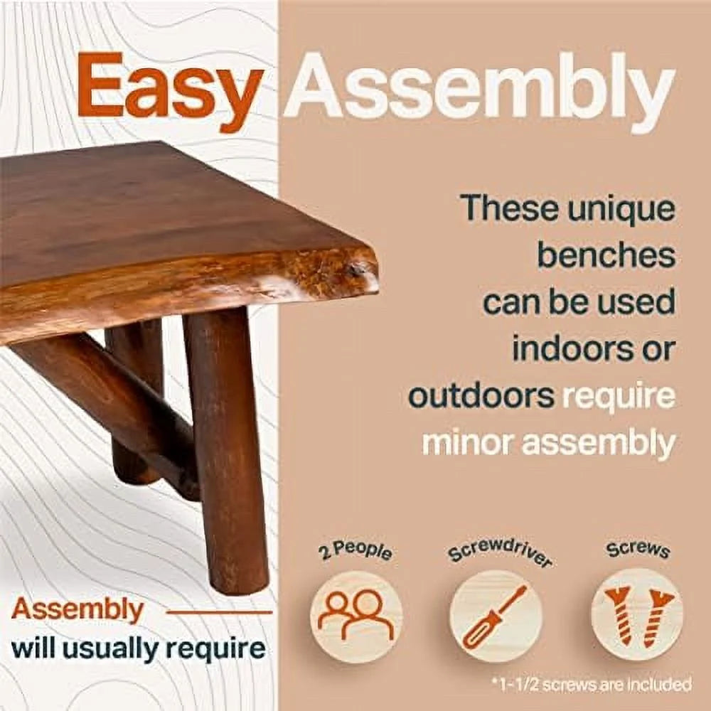 Rustic Pine & Cedar Wood Bench I69600