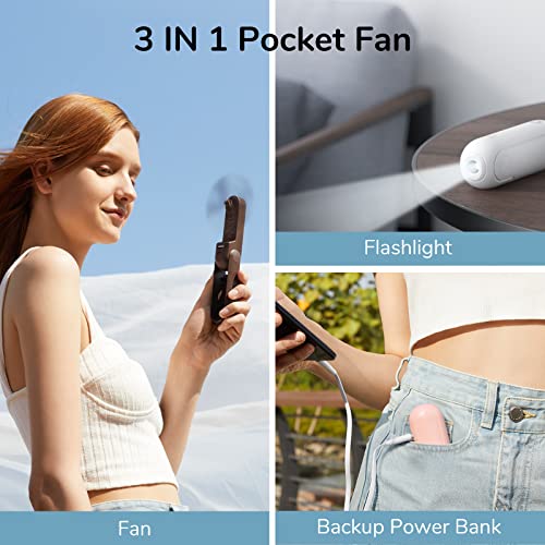 Handheld Mini Fan 3 IN 1 USB Rechargeable Pocket Fan Pink R737
