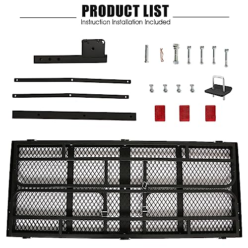60 x 24 x 14 Inch Black Folding Hitch Mount Cargo Carrier with 500 lbs. Capacity N47127