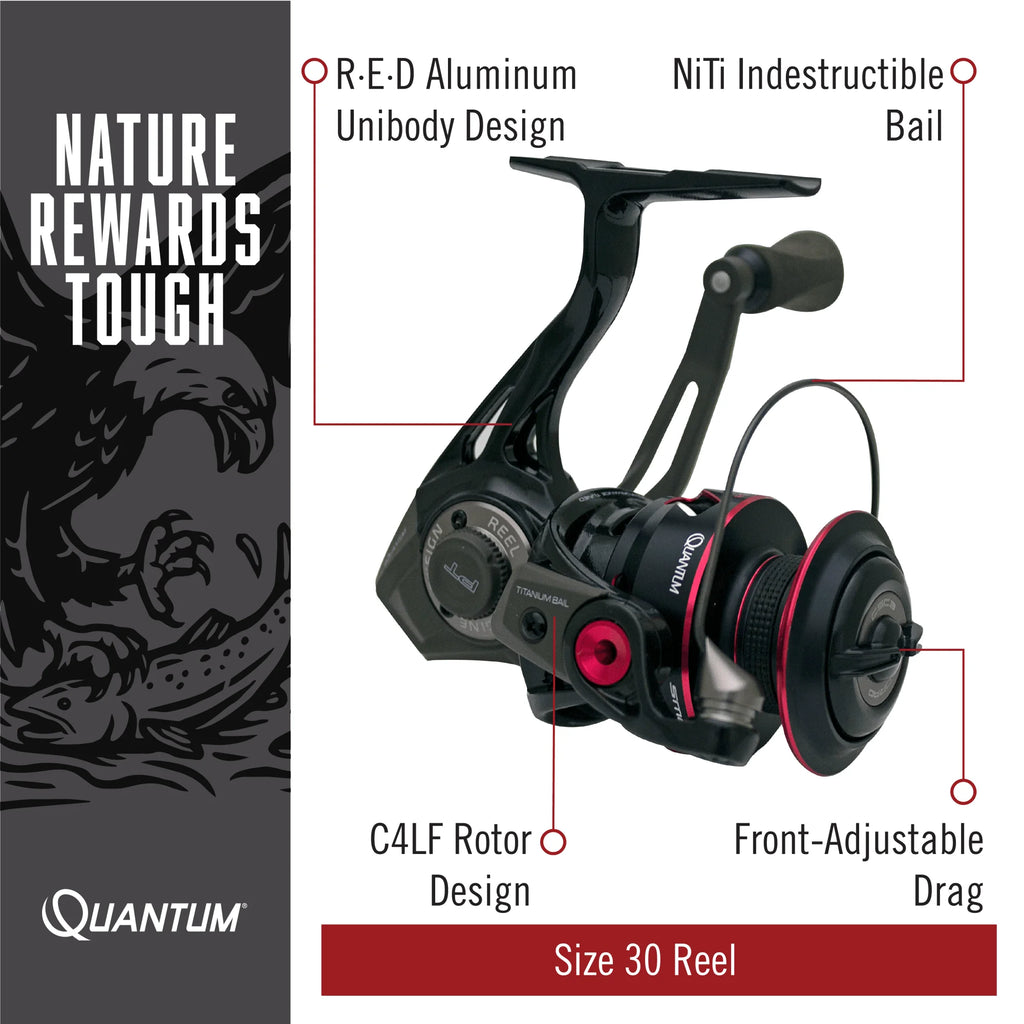 Black Size 30 Spinning Fishing Reel with 6.0:1 Gear Ratio U7818