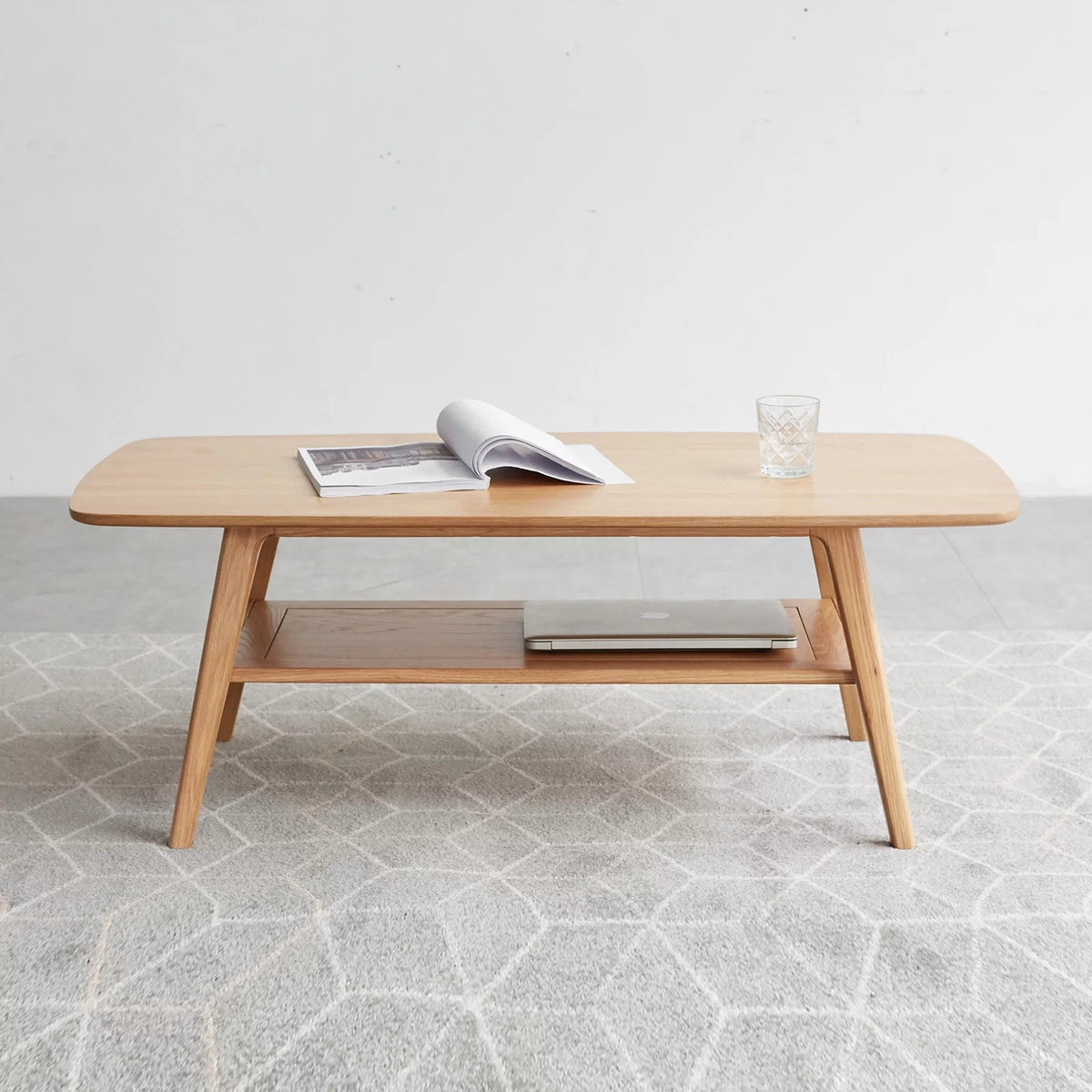 Solid Wood Coffee Table with Storage Shelf V9154