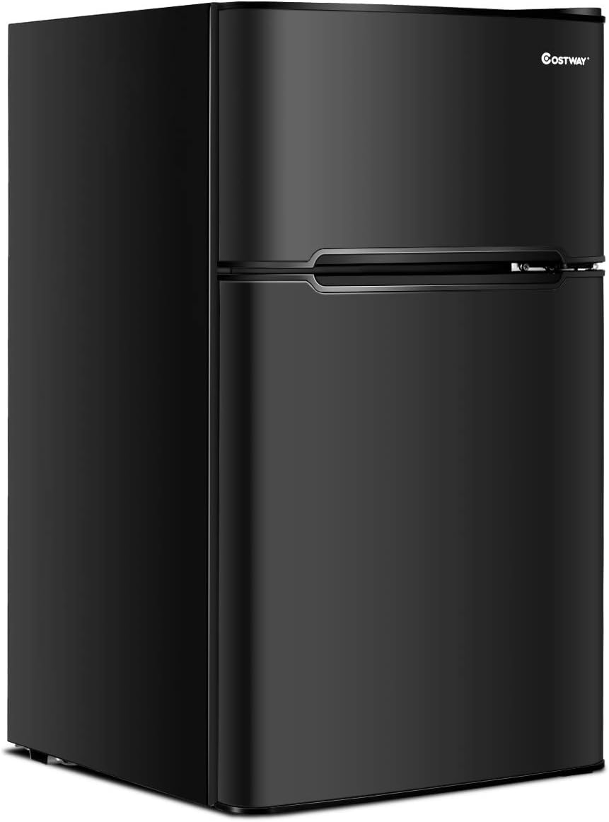 Compact Refrigerator, 3.2 cu ft, 2-Door Mini Fridge with Reversible Door, Grey J7364