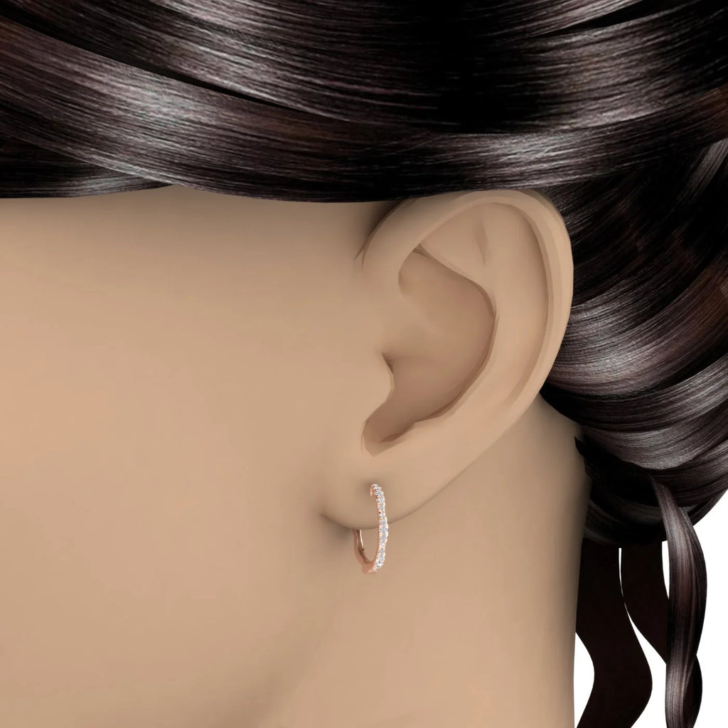 1/4 Carat Diamond Hoop Earrings in 10K Rose Gold N108