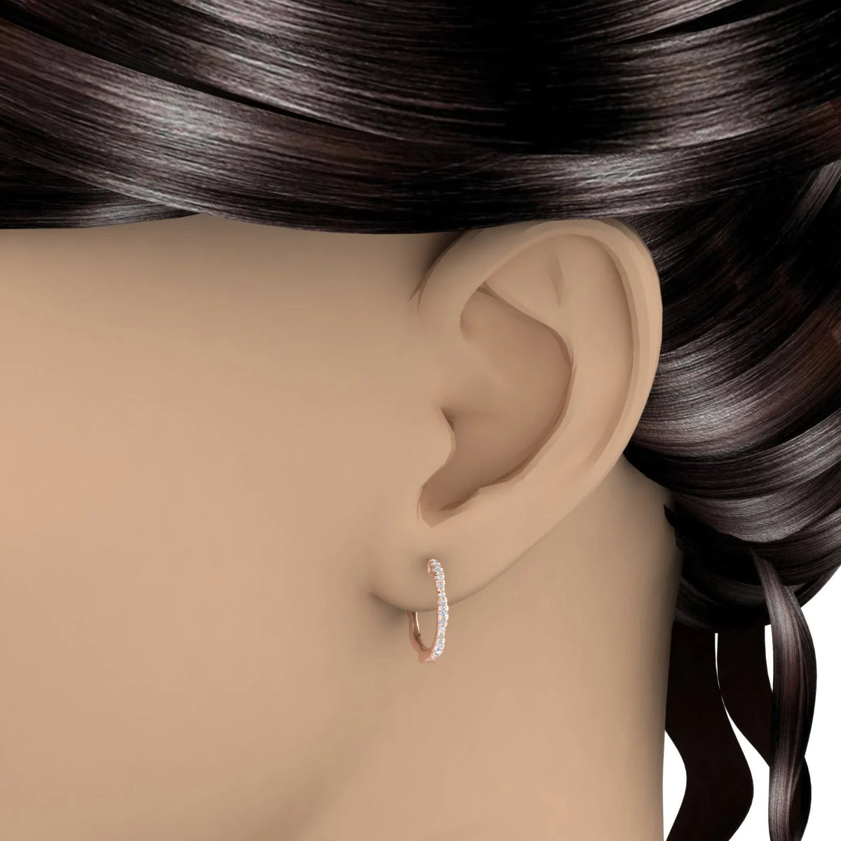 1/4 Carat Diamond Hoop Earrings in 10K Rose Gold N108