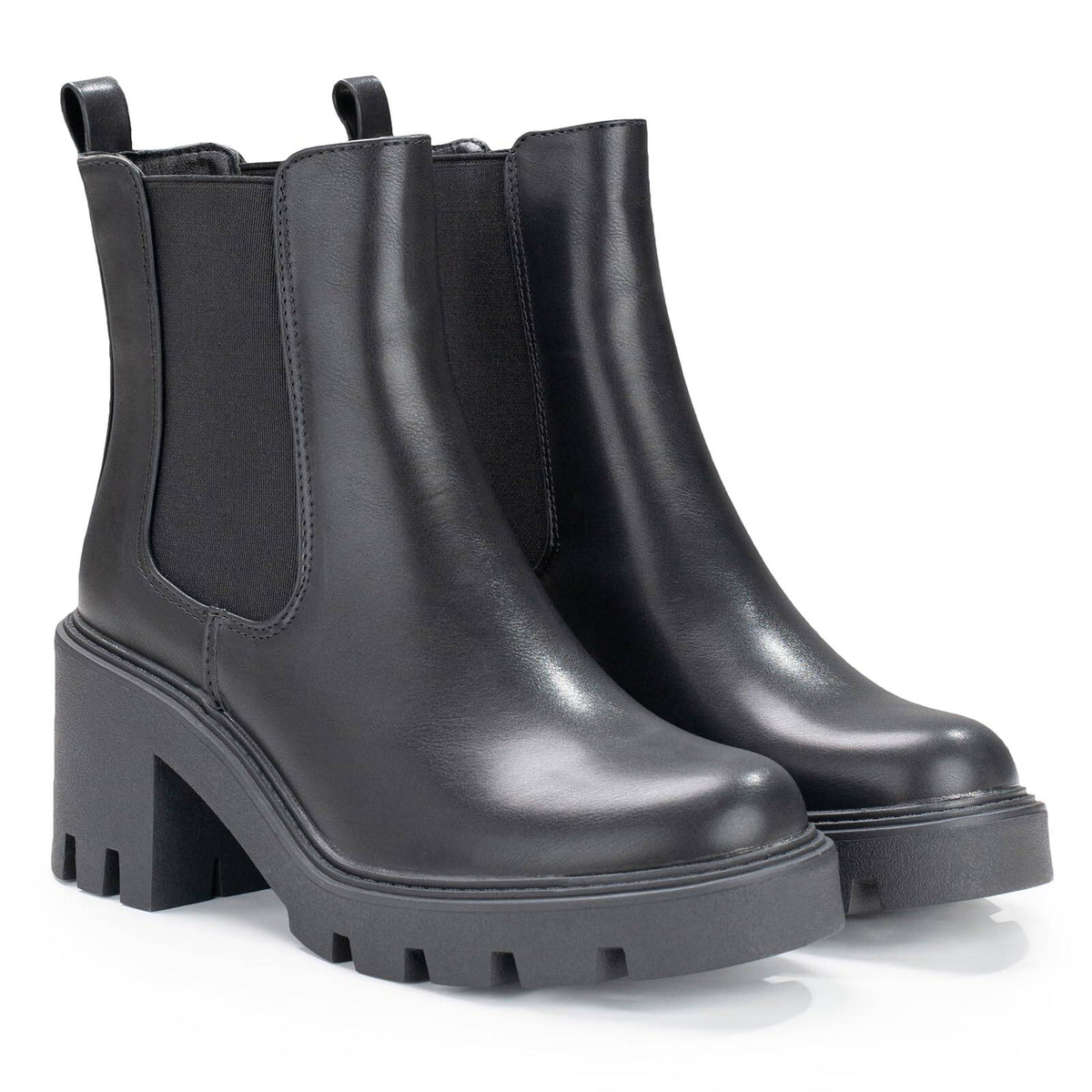 Black Chunky Platform Chelsea Boots I942