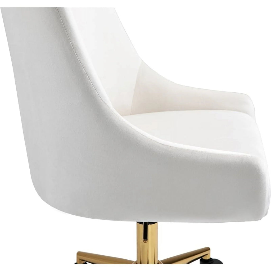 Cream Velvet Swivel Adjustable Office Chair R456852