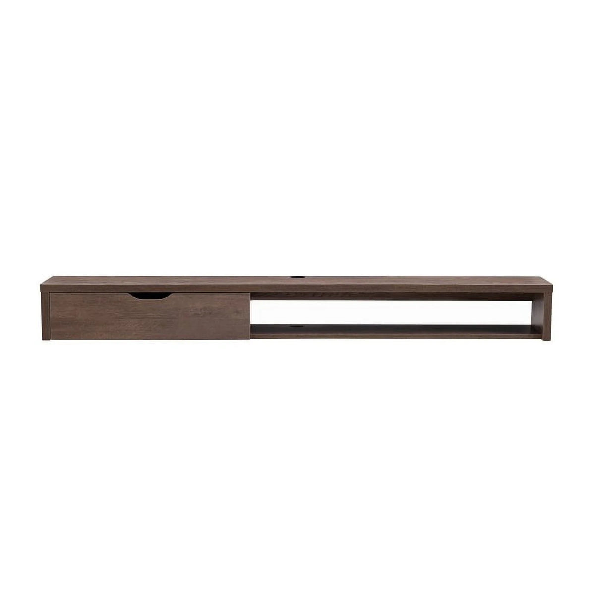 Walnut Oak Wood Floating TV Stand with Storage V524