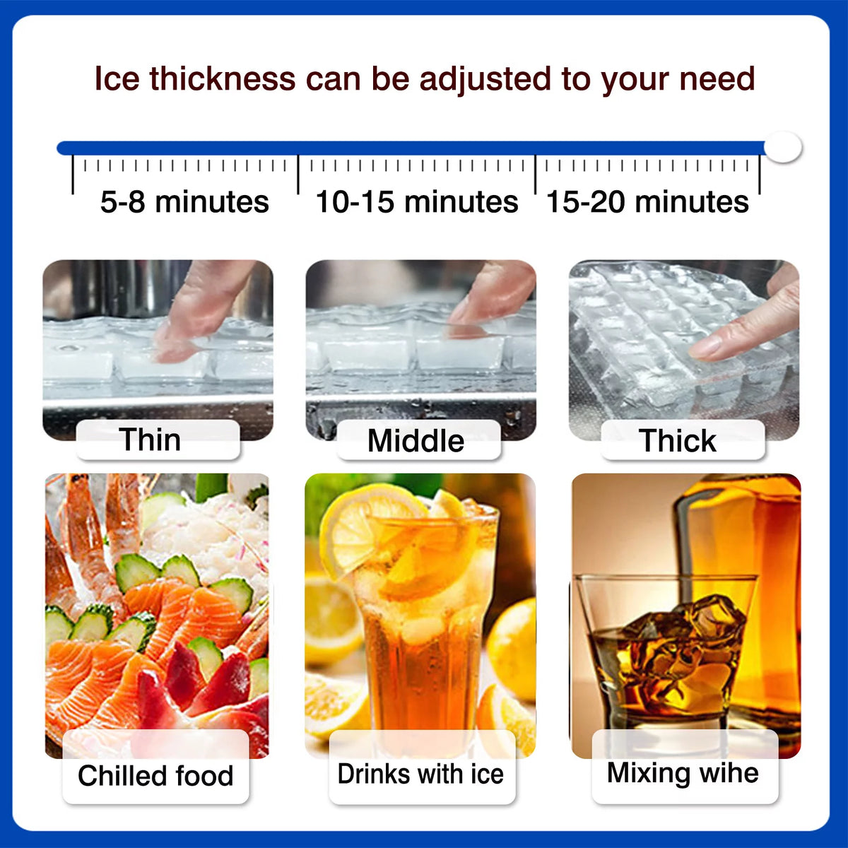Commercial Auto Ice Cube Machine 132 LBS/Day U278