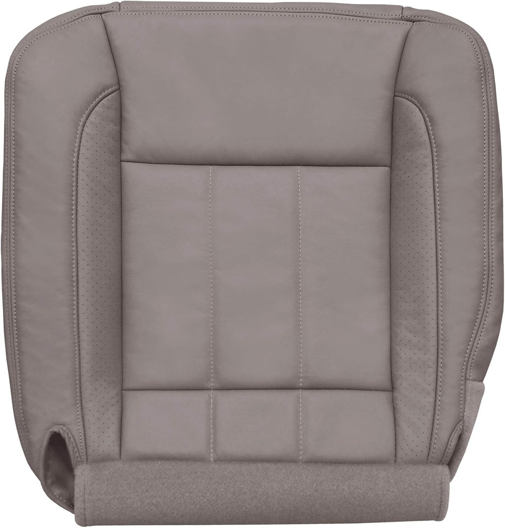 Driver Bottom Perforated Leather Seat Cover Khaki Tan M2496