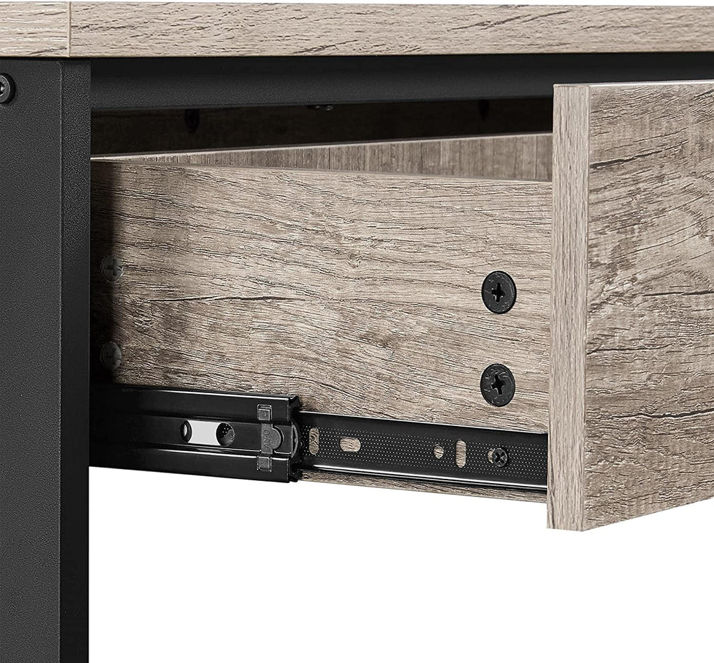 Grey TV Stand with Drawer and Open Storage Shelves L905606