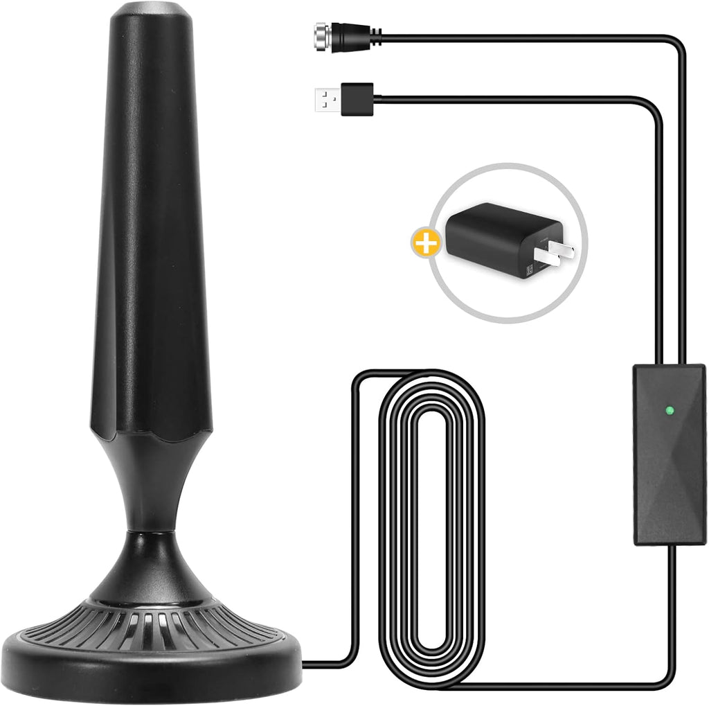 Indoor Amplified HDTV Antenna 300 Miles 4K 1080P with Coax Cable Pack of 2 L811025