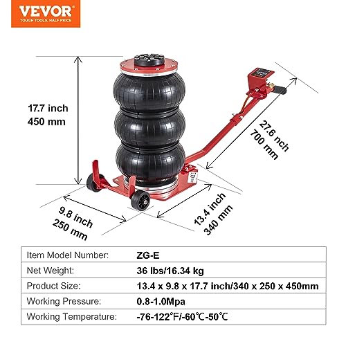 3 Ton Triple Bag Air Jack with Six Steel Pipes H12967