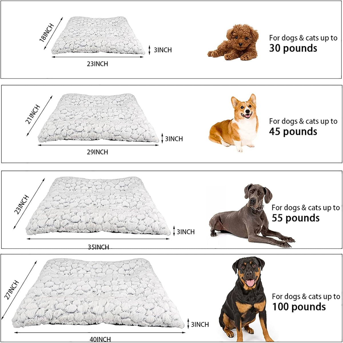 Ultra Soft Washable Anti-Slip Dog Crate Bed Pad 40inch White Pack of 2 I19733