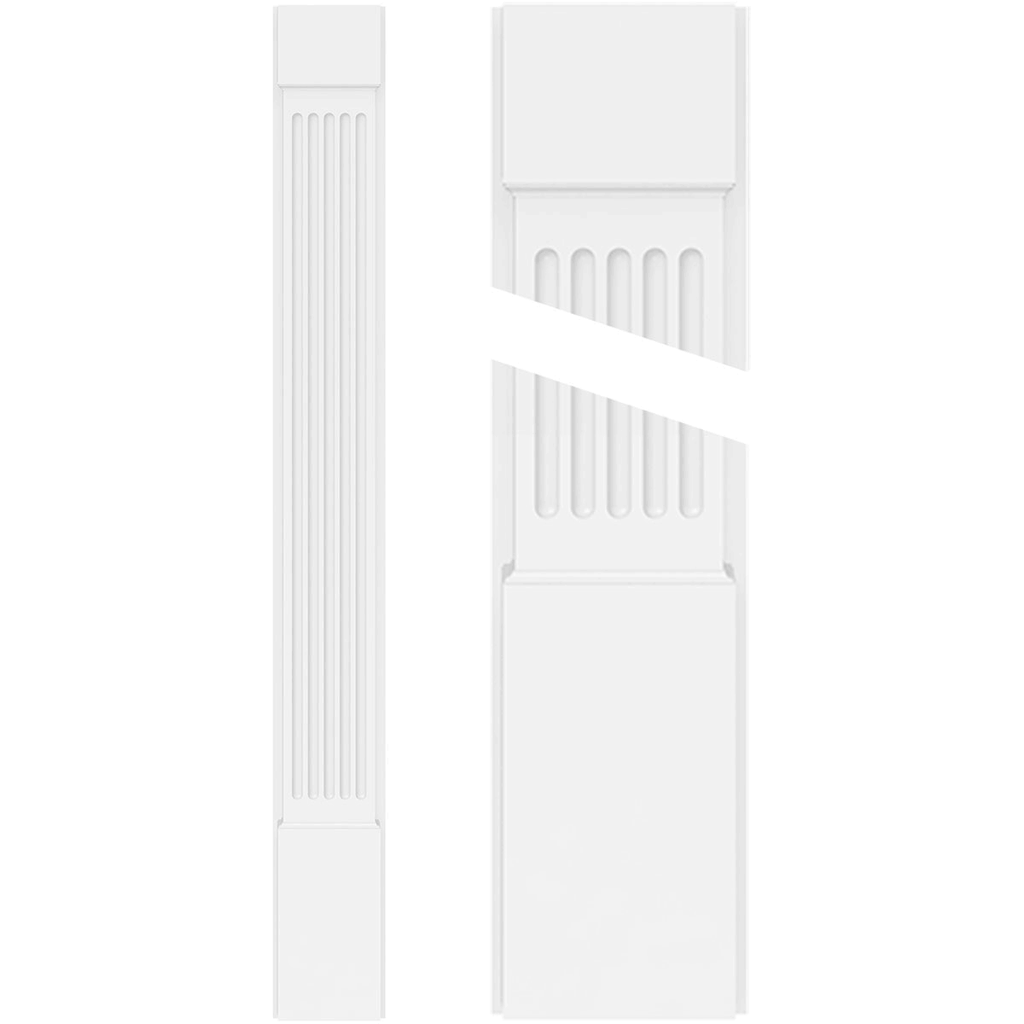 Fluted PVC Pilaster with Capital & Base (Pair) D5506