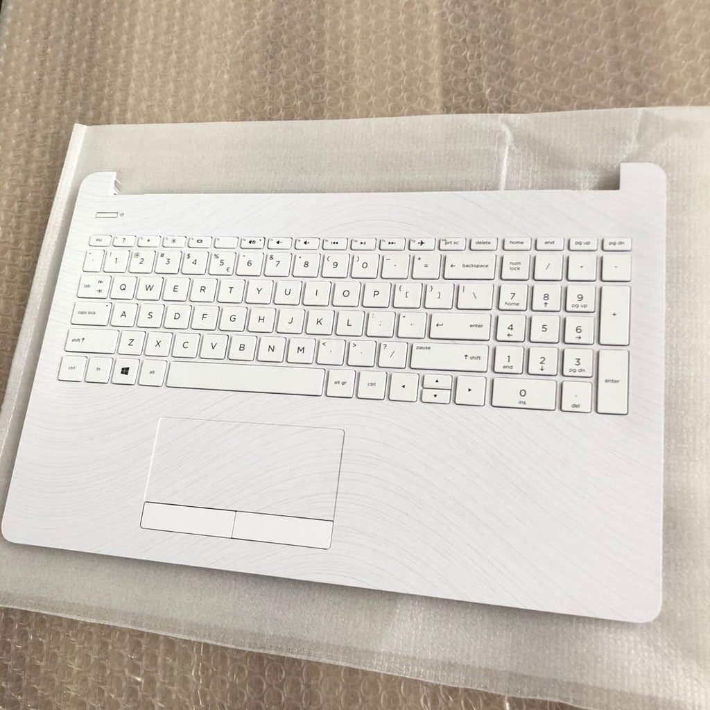 White Laptop Upper Case Palmrest Keyboard Touchpad Assembly C9193