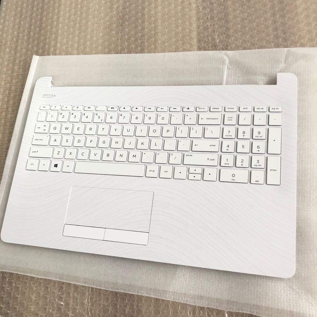 White Laptop Upper Case Palmrest Keyboard Touchpad Assembly C9193