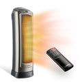 23" 1500W Oscillating Ceramic Space Heater with Timer, Remote, Silver S1330
