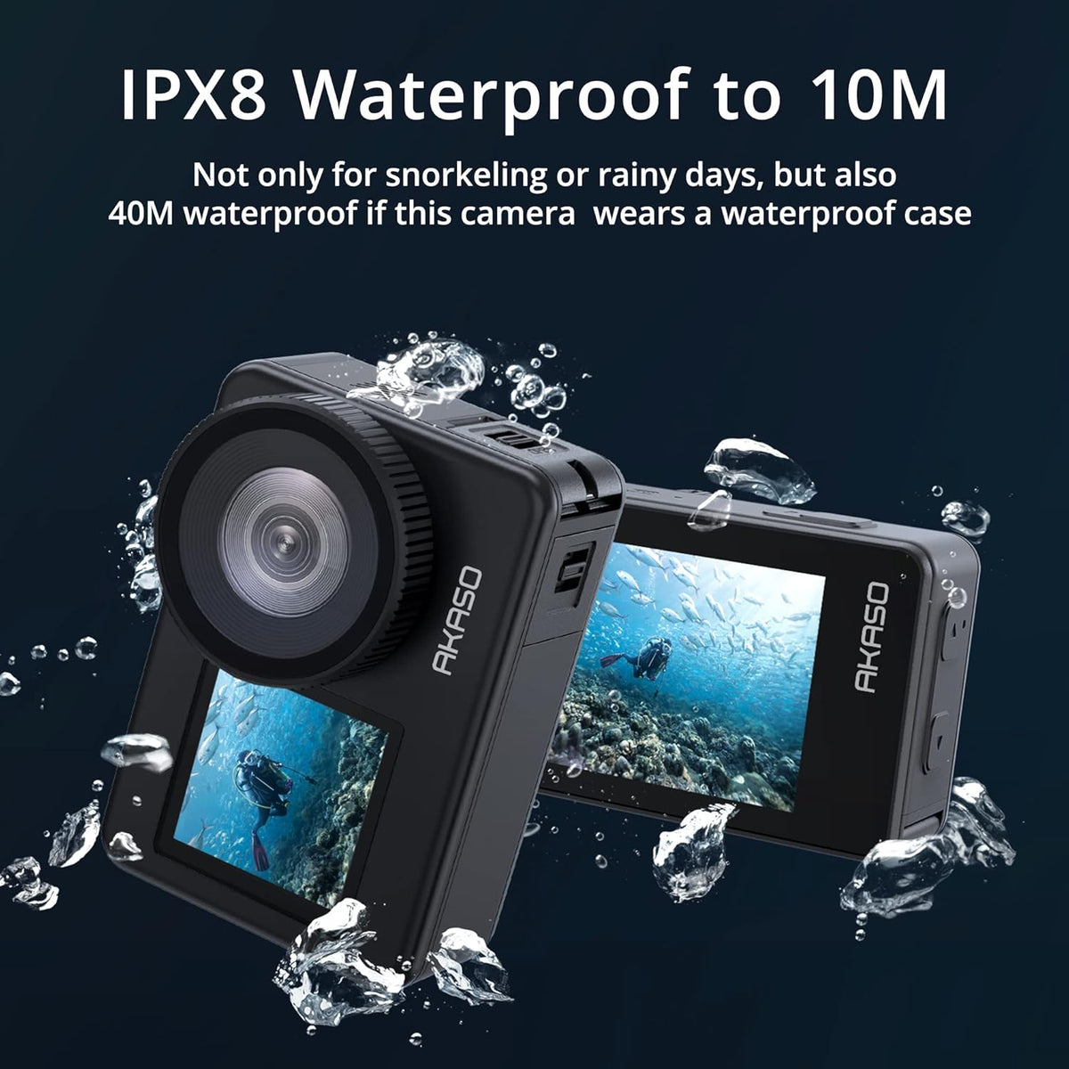 4K30FPS 20MP WiFi Action Camera with Touch Screen IPX8 33FT Waterproof EIS 2.0 Zoom External Mic Voice Control 2X 1350mAh Batteries C567