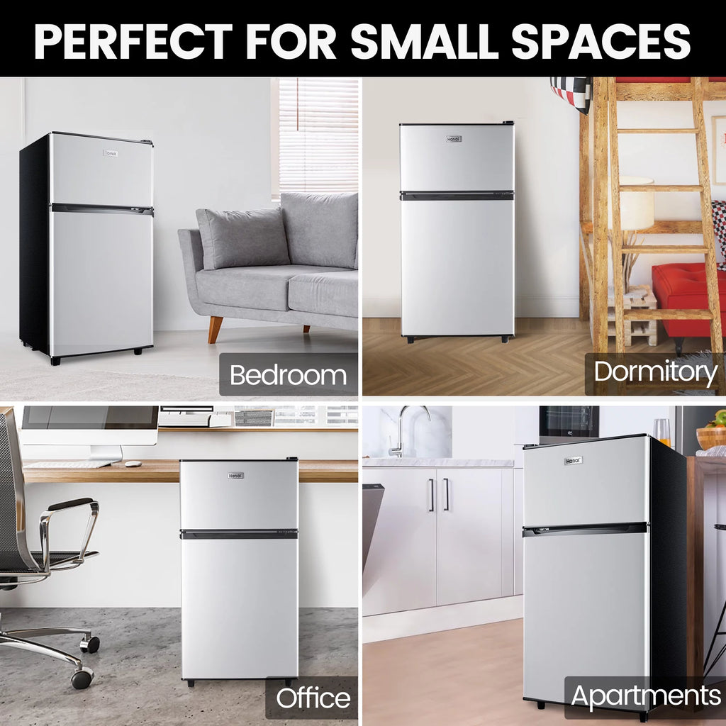 Two Door Mini Fridge with Freezer, 3.5 Cu ft P5070