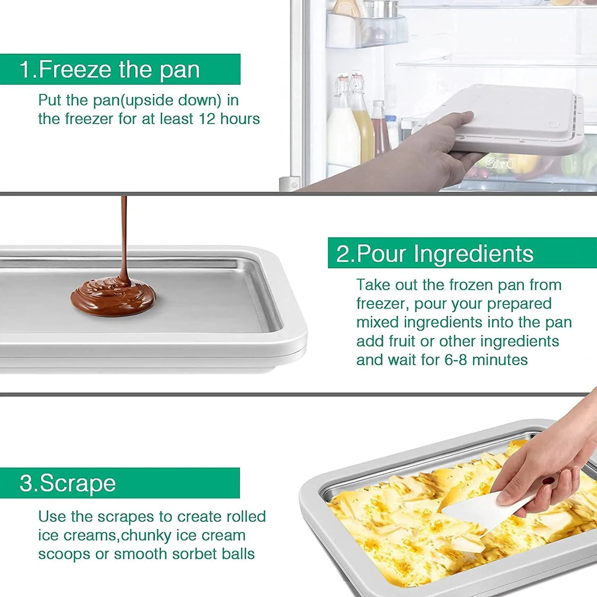 Ice Cream Roll Maker with 2 Spatulas J521