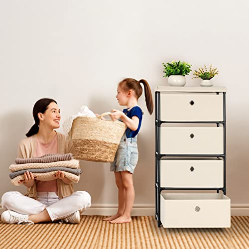 Blue Fabric 4 Drawer Storage Chest G7566
