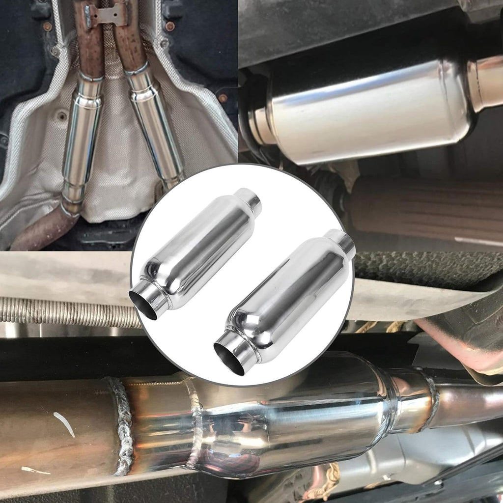 2.5 Inch Stainless Steel Weld-on Exhaust Muffler Pack of 2 Z999