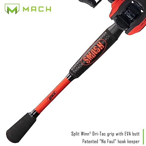 Fluorescent Red Baitcast Reel and Fishing Rod Combo D462