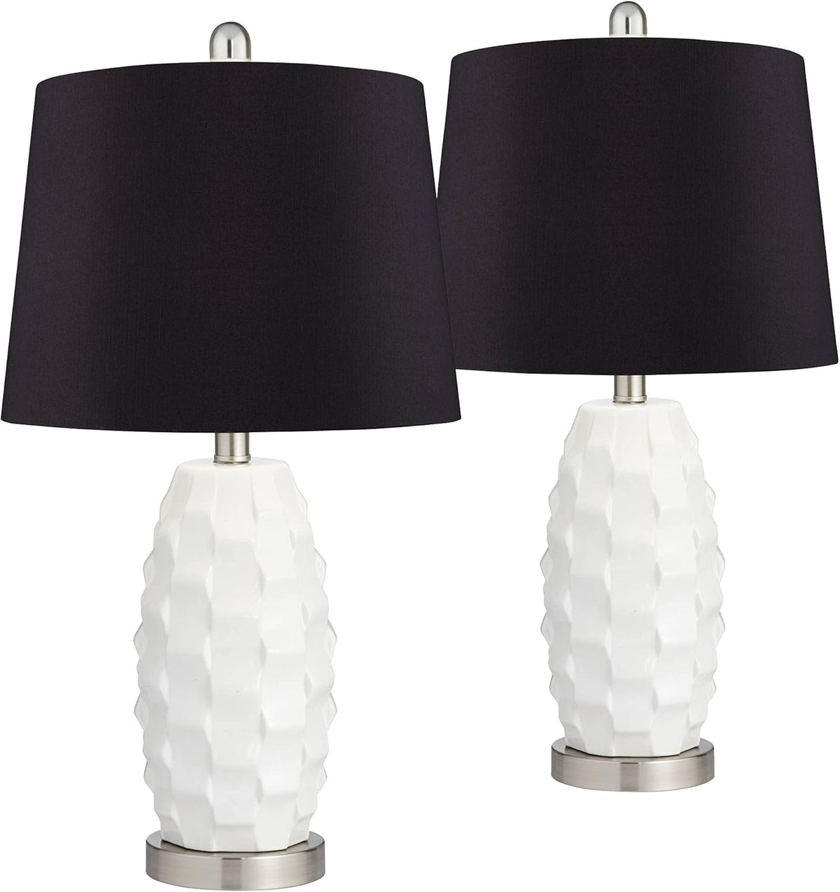 White Ceramic Table Lamps Set of 2 Y741