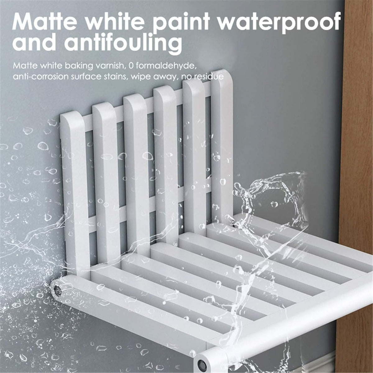 Wall Mounted Folding Chair Solid Wood U32732