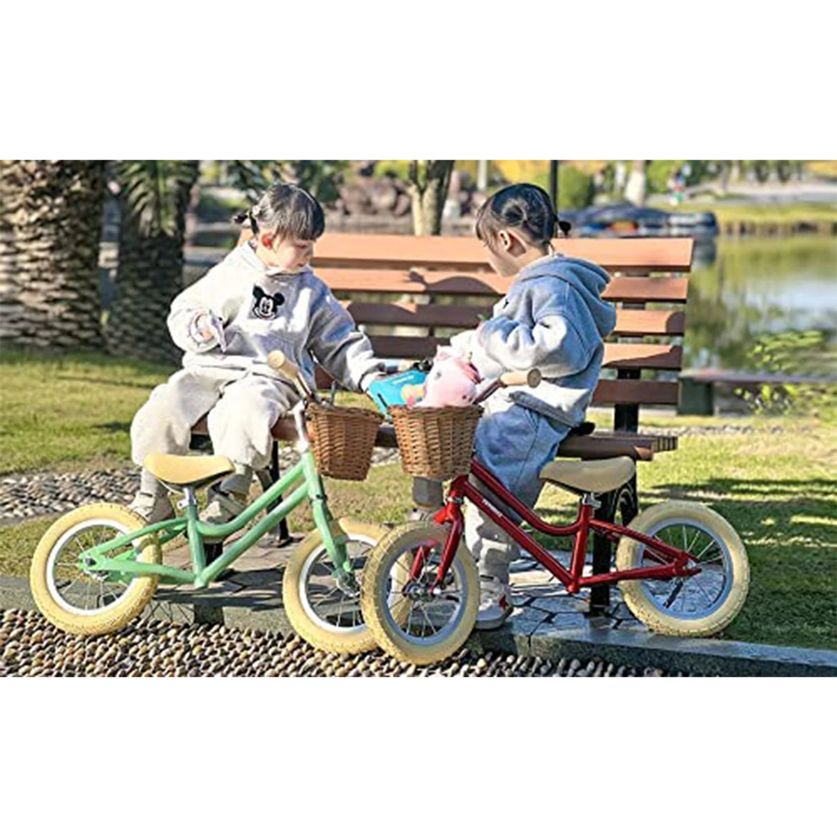 12 Inch Kids Balance Bike with Basket, Peach G60471
