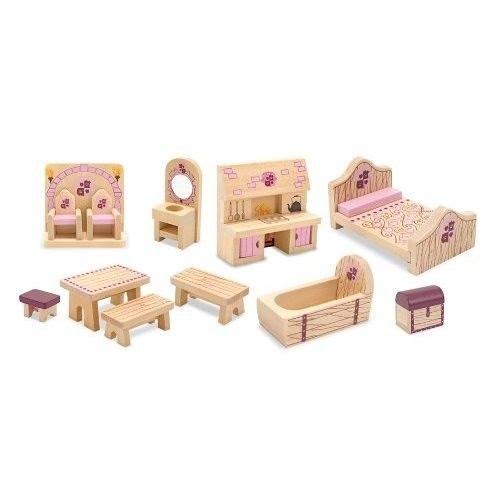 12 Pcs Wooden Dollhouse Furniture B89323
