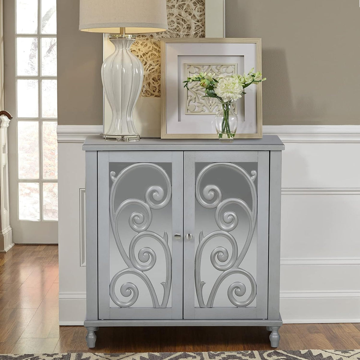 Blue Teal Storage Cabinet with 2 Doors G58885