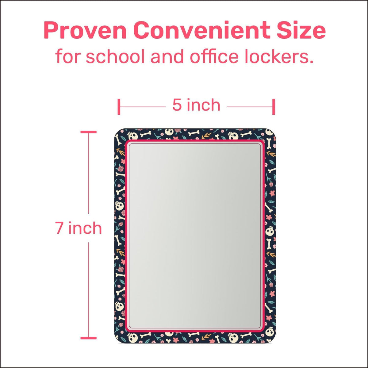 Magnetic Mirrors for Locker, 5 inch x 7 inch, 2 Pack T721