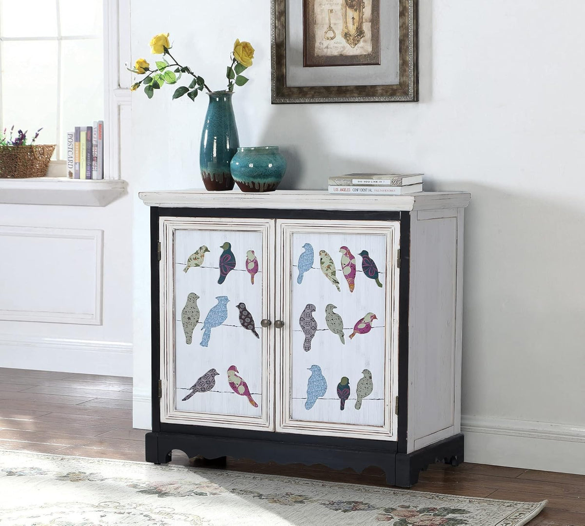 Blue Teal Storage Cabinet with 2 Doors G58885