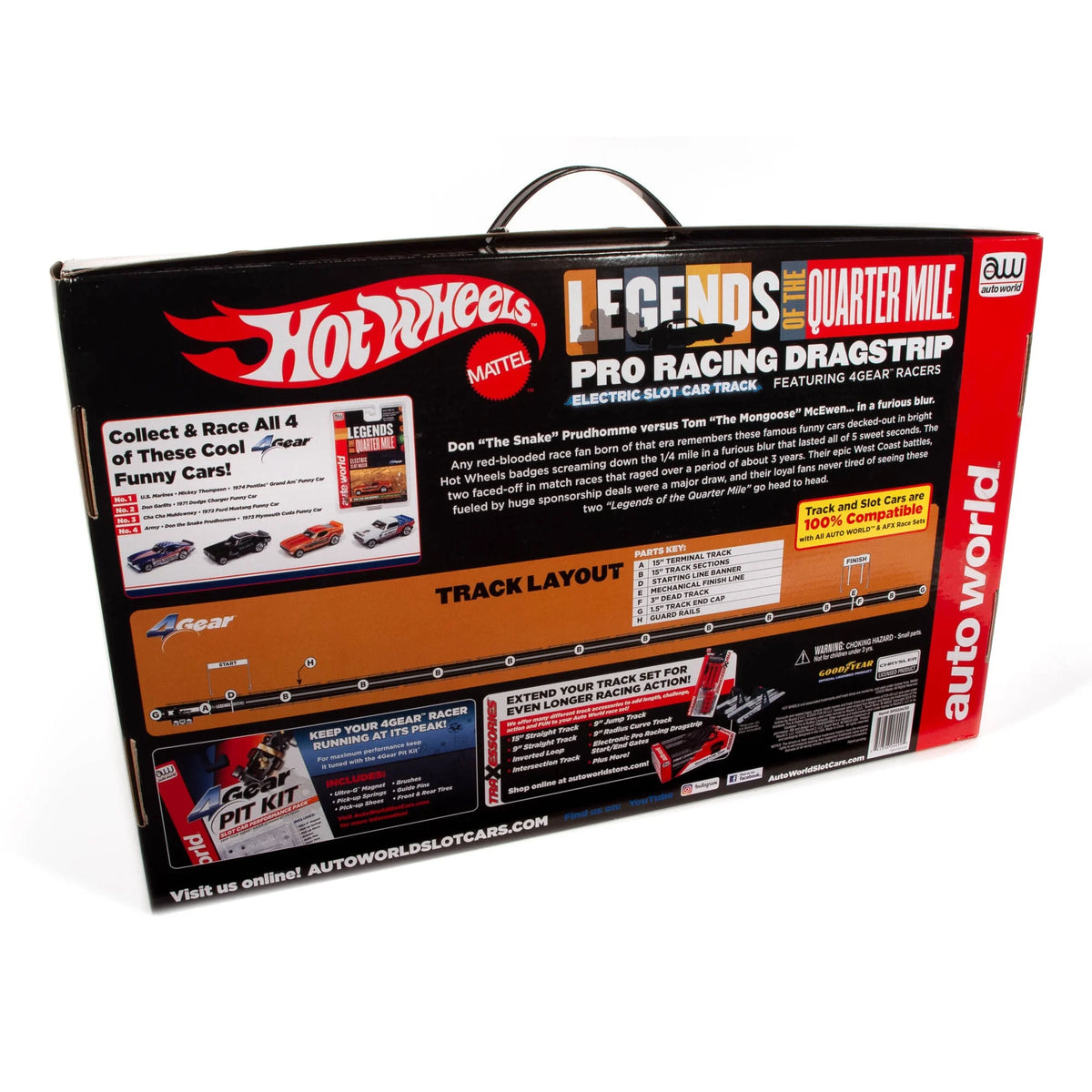 13' Dragstrip Slot Car Set with 2 Variable Speed Cars Q564