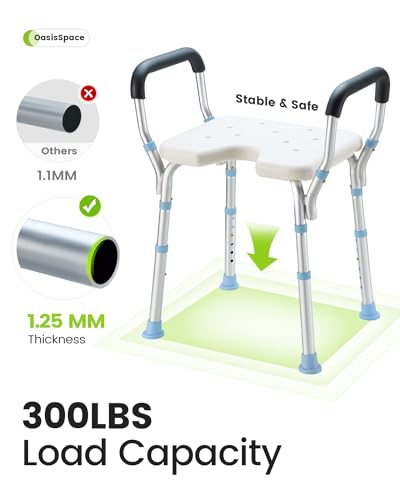 Heavy Duty Shower Chair with Back and Arms 300lb W853373