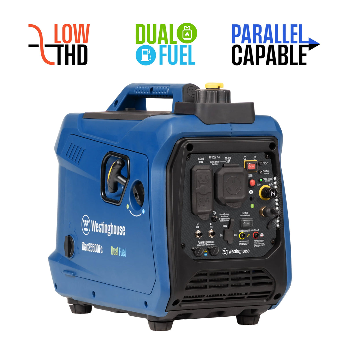 2550 Peak Watt Dual Fuel Portable Inverter Generator with CO Sensor M59179