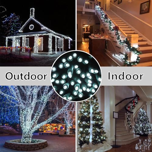 25ft 50 Counts Cool White LED Christmas Lights Outdoor Waterproof Green Wire N67580