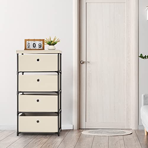 Blue Fabric 4 Drawer Storage Chest G7566