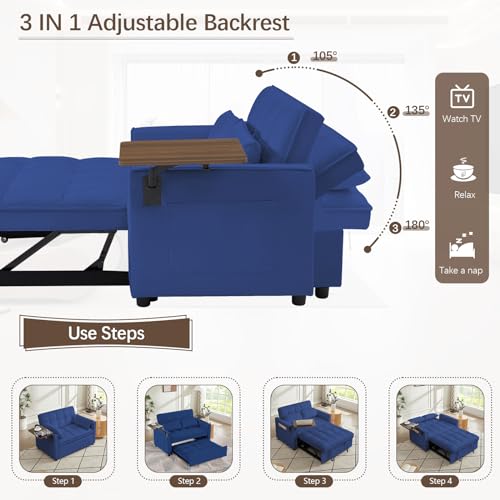 Beige Velvet 3 in 1 Sleeper Sofa Bed B841579