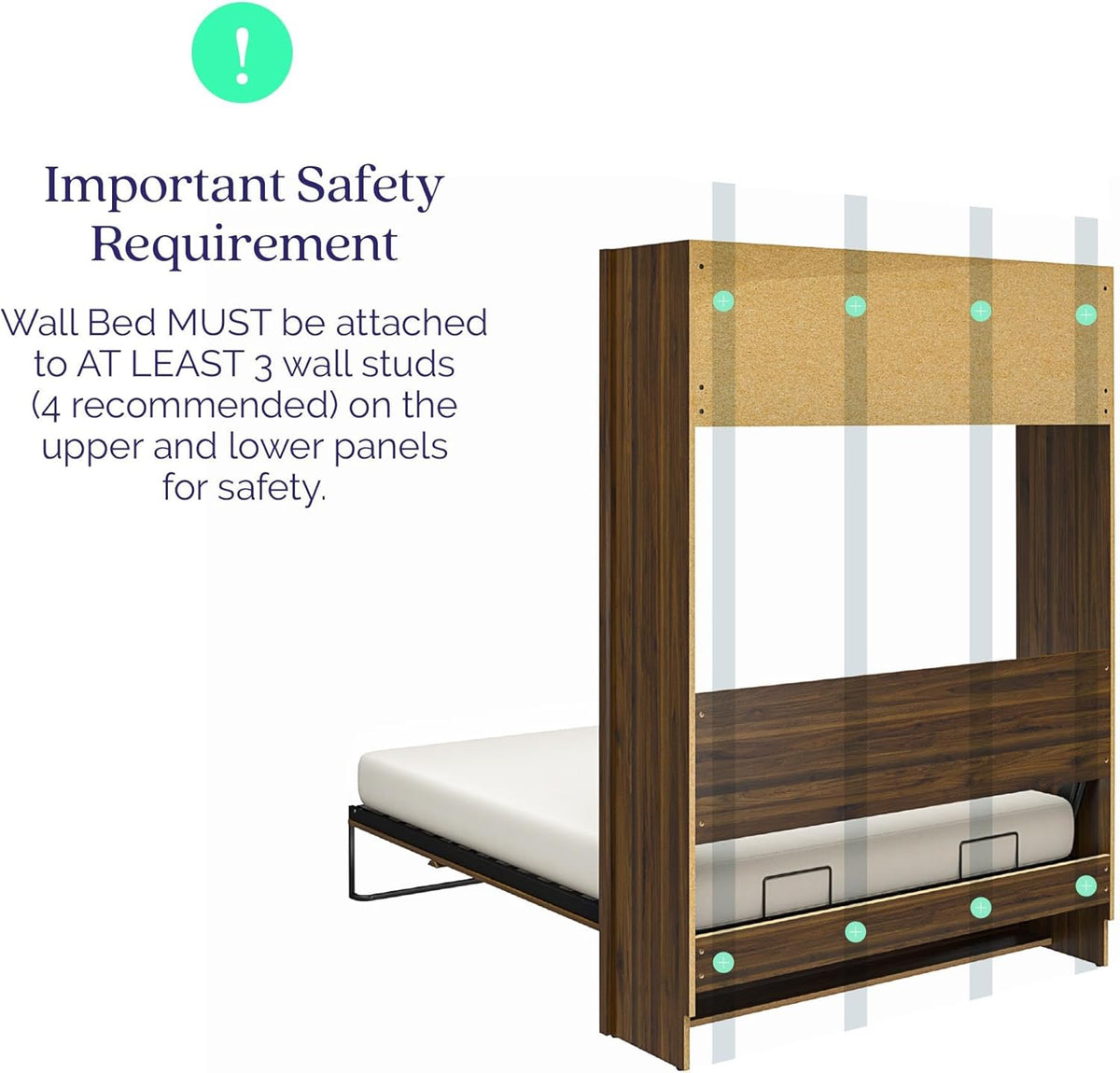 Full Size Murphy Wall Bed with Storage in Light Oak U6162