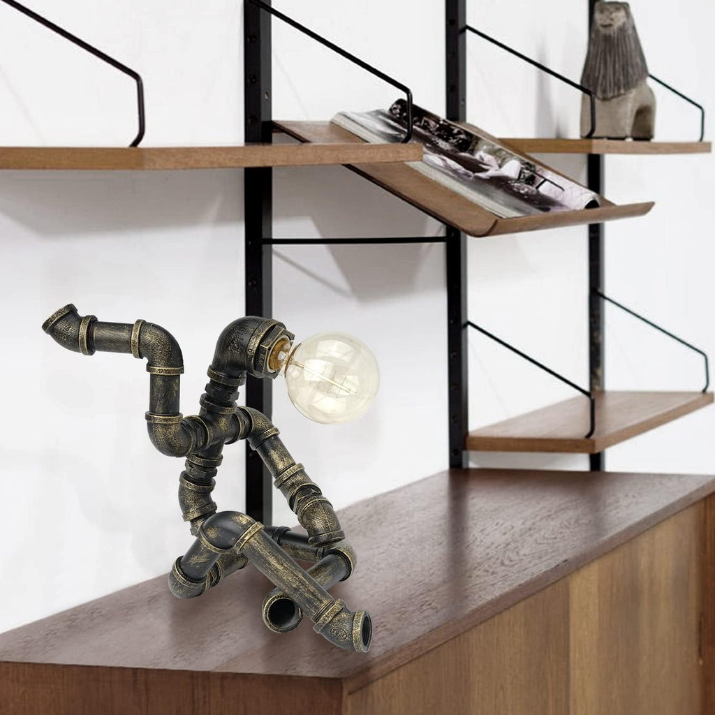 Bronze Iron Pipe Table Lamp with Button Switch U6013
