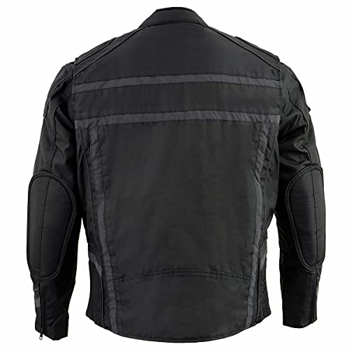 Milwaukee Leather Men's Armored Textile Motorcycle Rider Jacket B9890