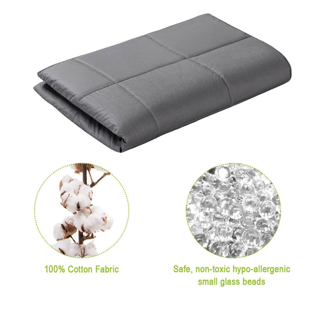 100% Cotton 15 lbs Glass Beads Weighted Blanket J4782