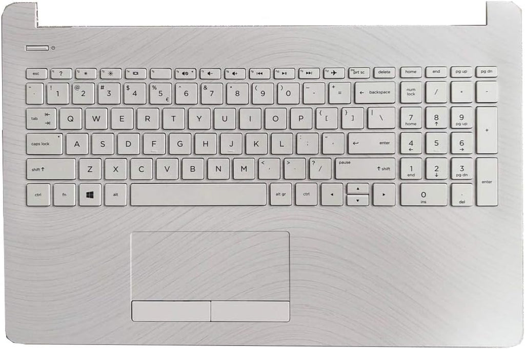 White Laptop Upper Case Palmrest Keyboard Touchpad Assembly C9193